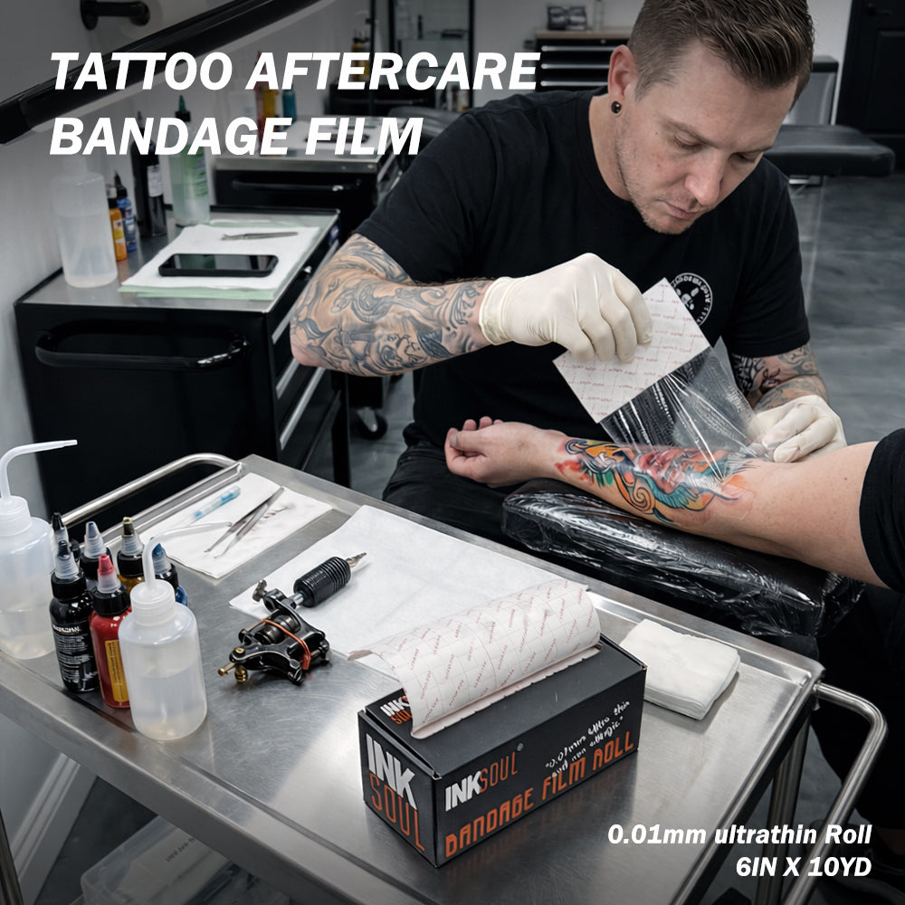 INKSOUL® Tattoo Aftercare Bandage Film 0.01mm ultrathin Roll 6in X 10yd