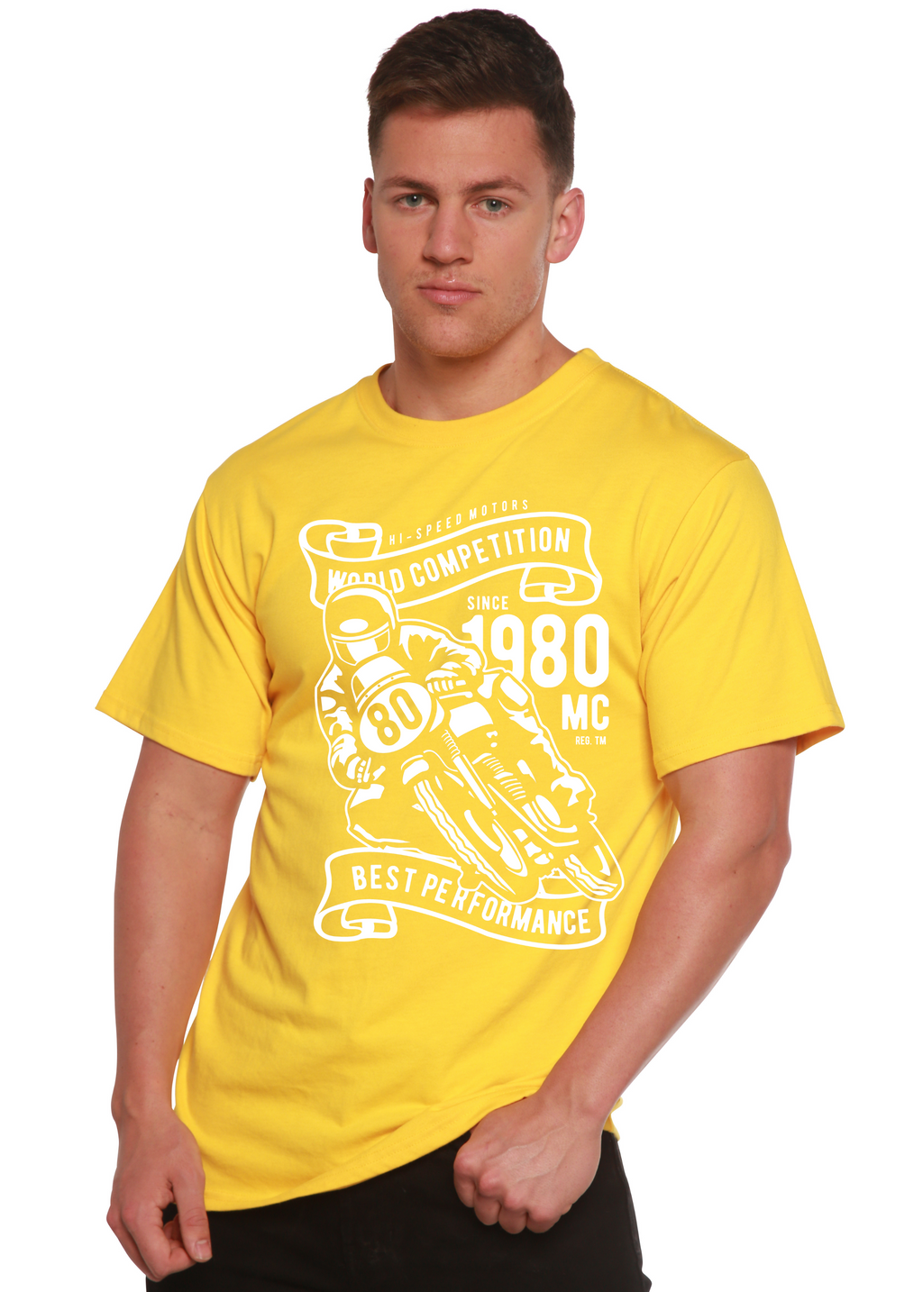 World Competition Men's Bamboo Viscose/Organic Cotton Short Sleeve Graphic Graphic T-Shirt