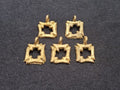African brass pendant, 5 Adinkra symbol charms