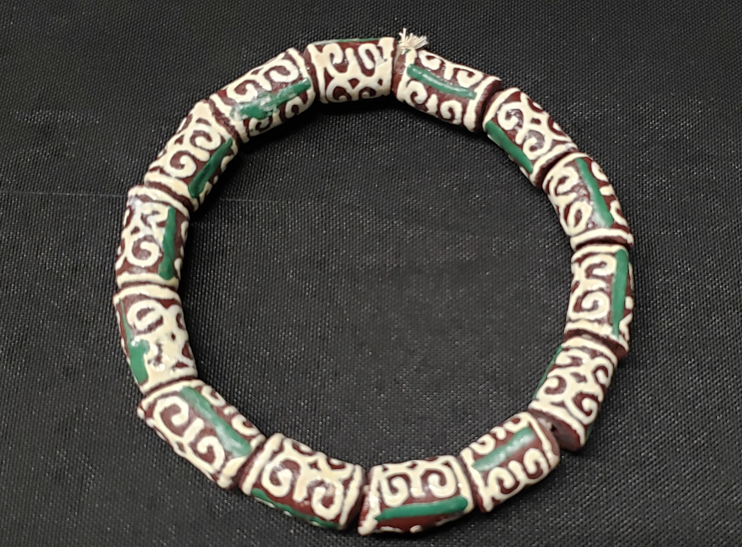 African Glass Beads, Adinkra Glass Beads, 14 Humility and Strength Beads,  AAB# 1657