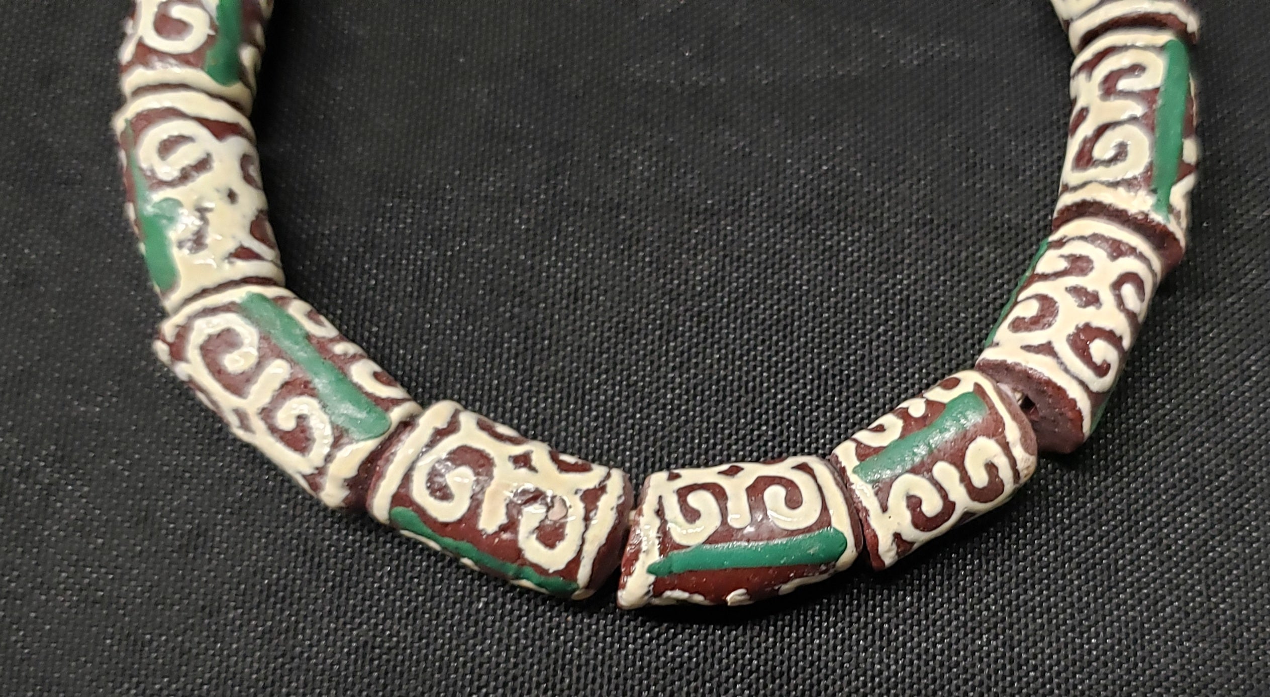African Glass Beads, Adinkra Glass Beads, 14 Humility and Strength Beads,  AAB# 1657