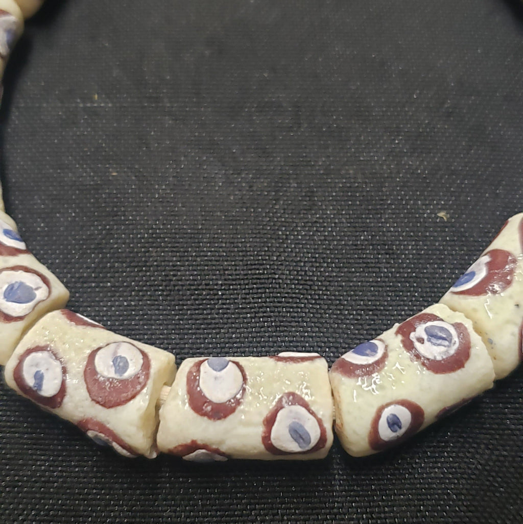 African glass beads, evil eye beads, AAB# 1580