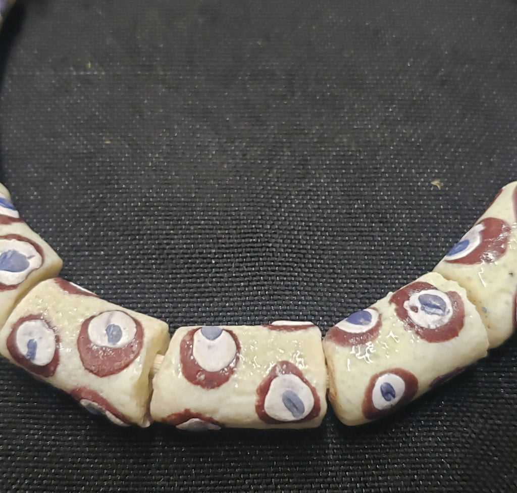 African glass beads, evil eye beads, AAB# 1580