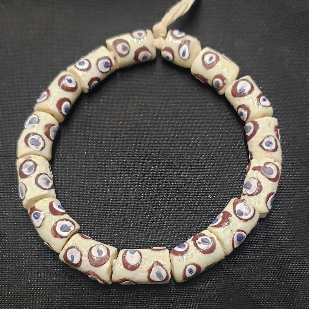 African glass beads, evil eye beads, AAB# 1580