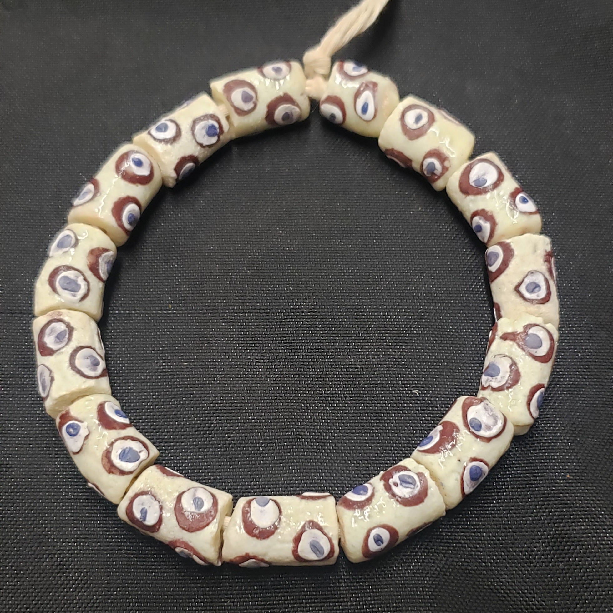 African glass beads, evil eye beads, AAB# 1580