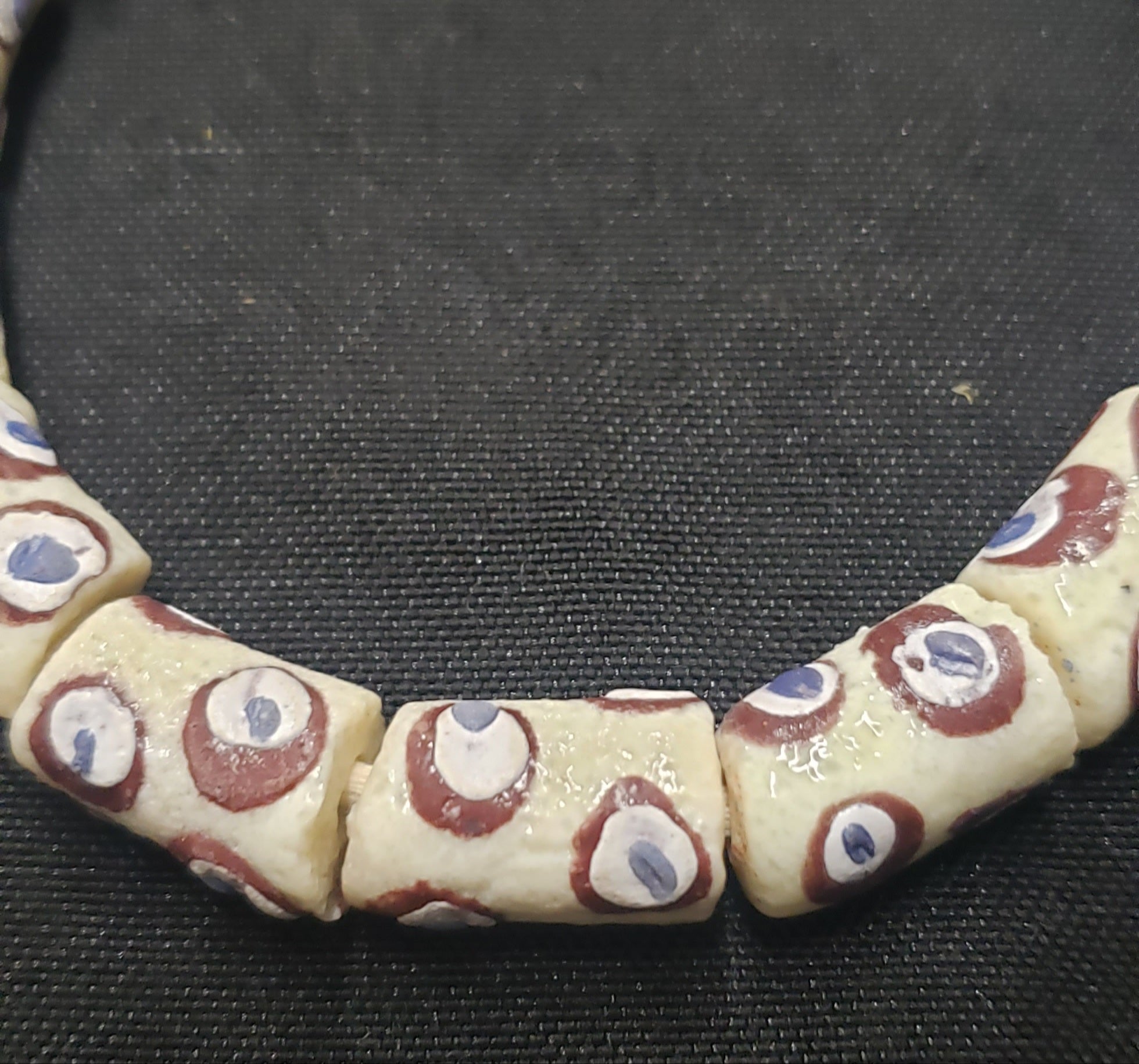 African glass beads, evil eye beads, AAB# 1580