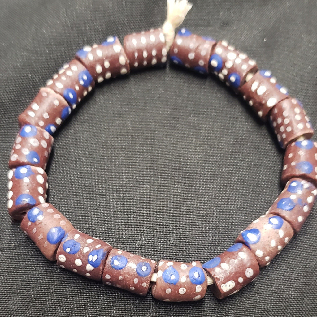 African glass beads, evil eye beads, AAB# 1585
