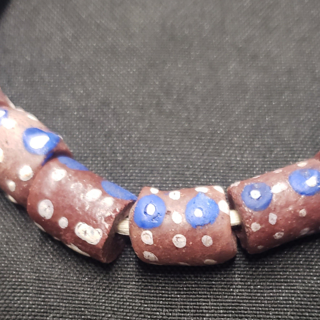 African glass beads, evil eye beads, AAB# 1585