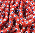 Painted African Recycled Glass Beads - Small Tube Beads #1108