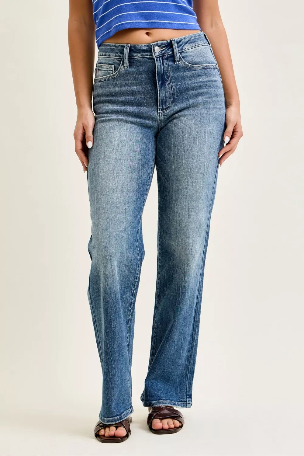 Judy Blue Mid Rise 90s Straight Jeans Women's