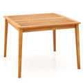 40 Inch Acacia Wood Dining Square Bistro Table with 1.96 Inch Umbrella Hole