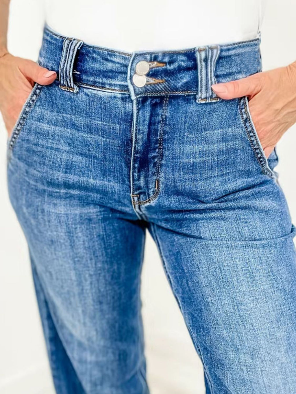 Washed Straight Leg Jeans