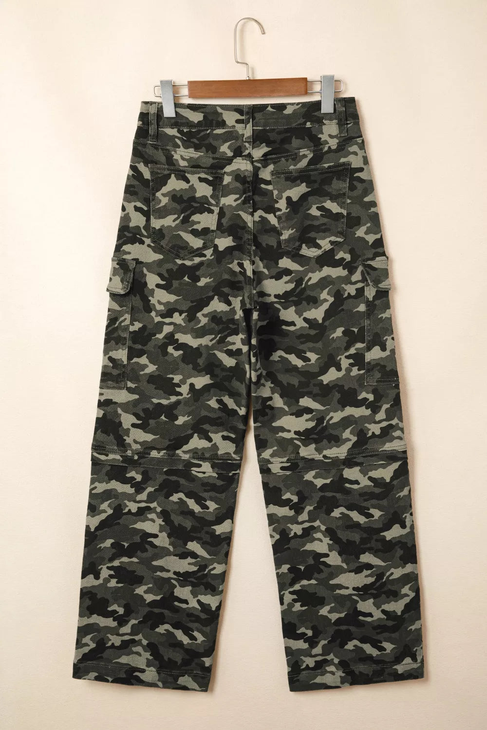 Camouflage Print Multi Pocketed Women's Denim Pants