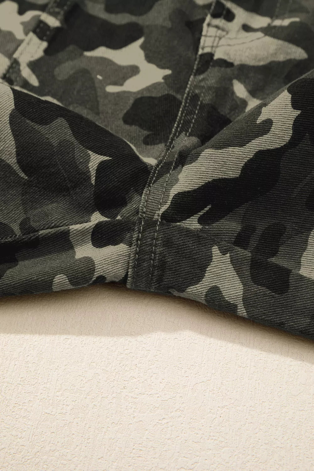 Camouflage Print Multi Pocketed Women's Denim Pants