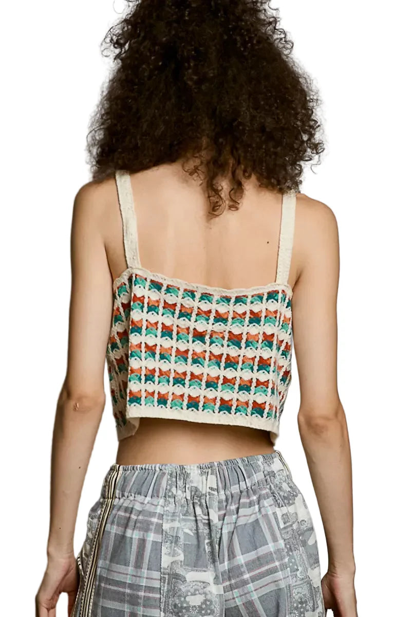 Cropped Crochet Cami with Scalloped Edge