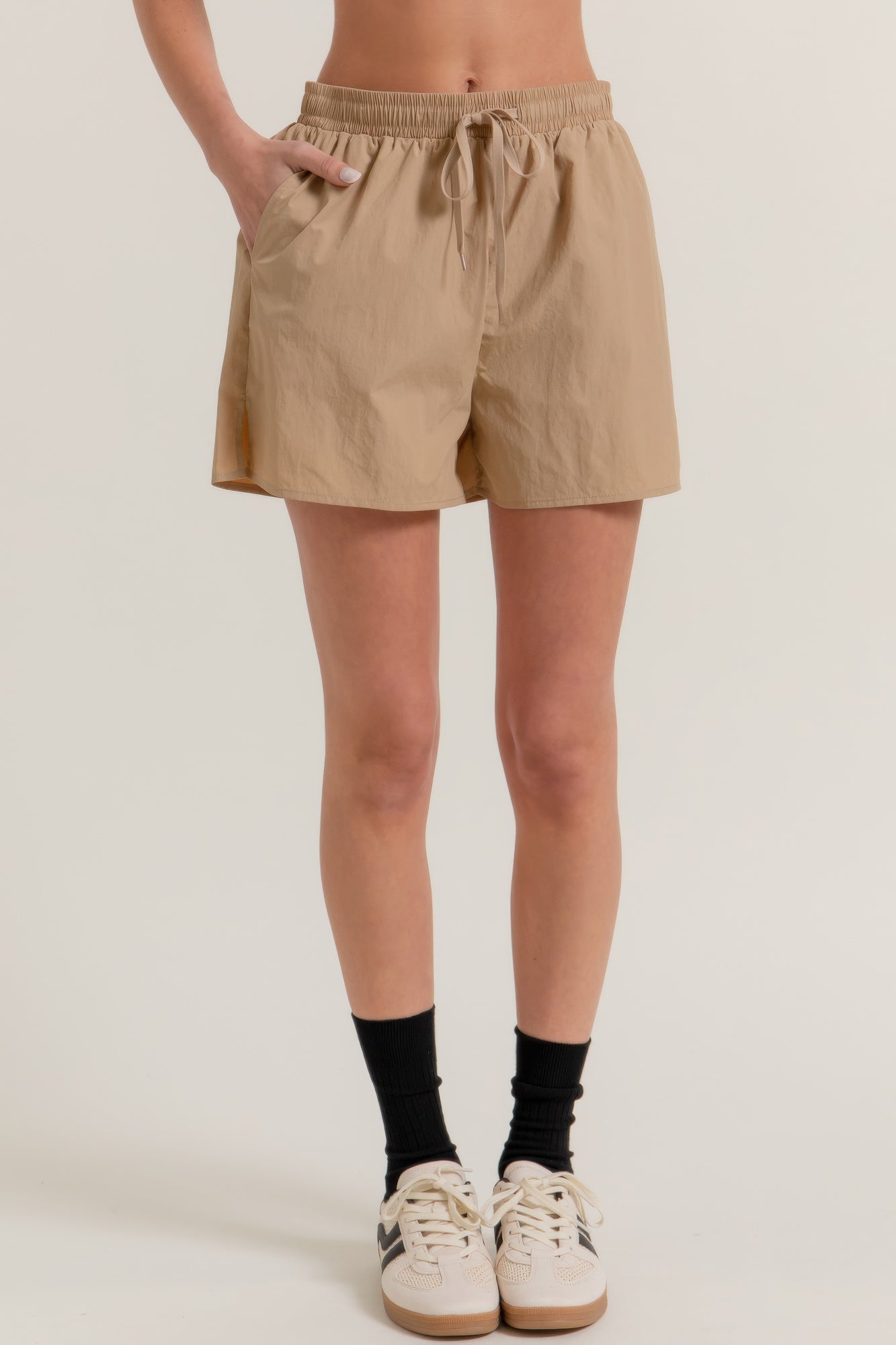 Anorak Side Slit Workout Shorts