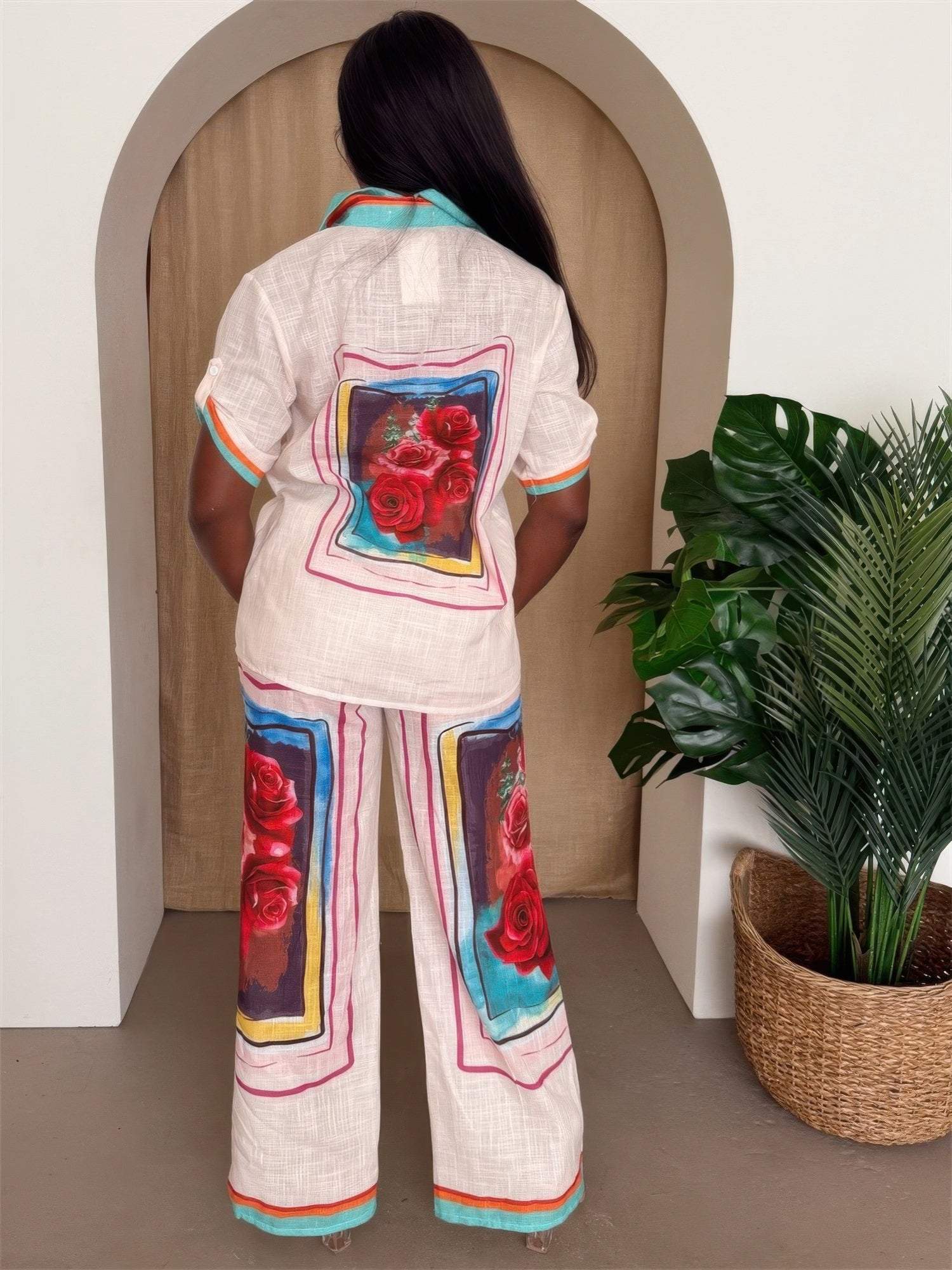 Floral Button-up Resort Lounge Set