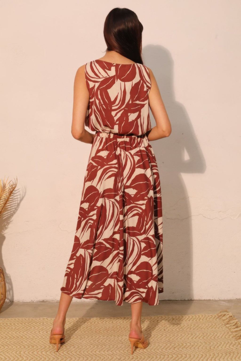 Lucca Leaf Midi Swing Skirt