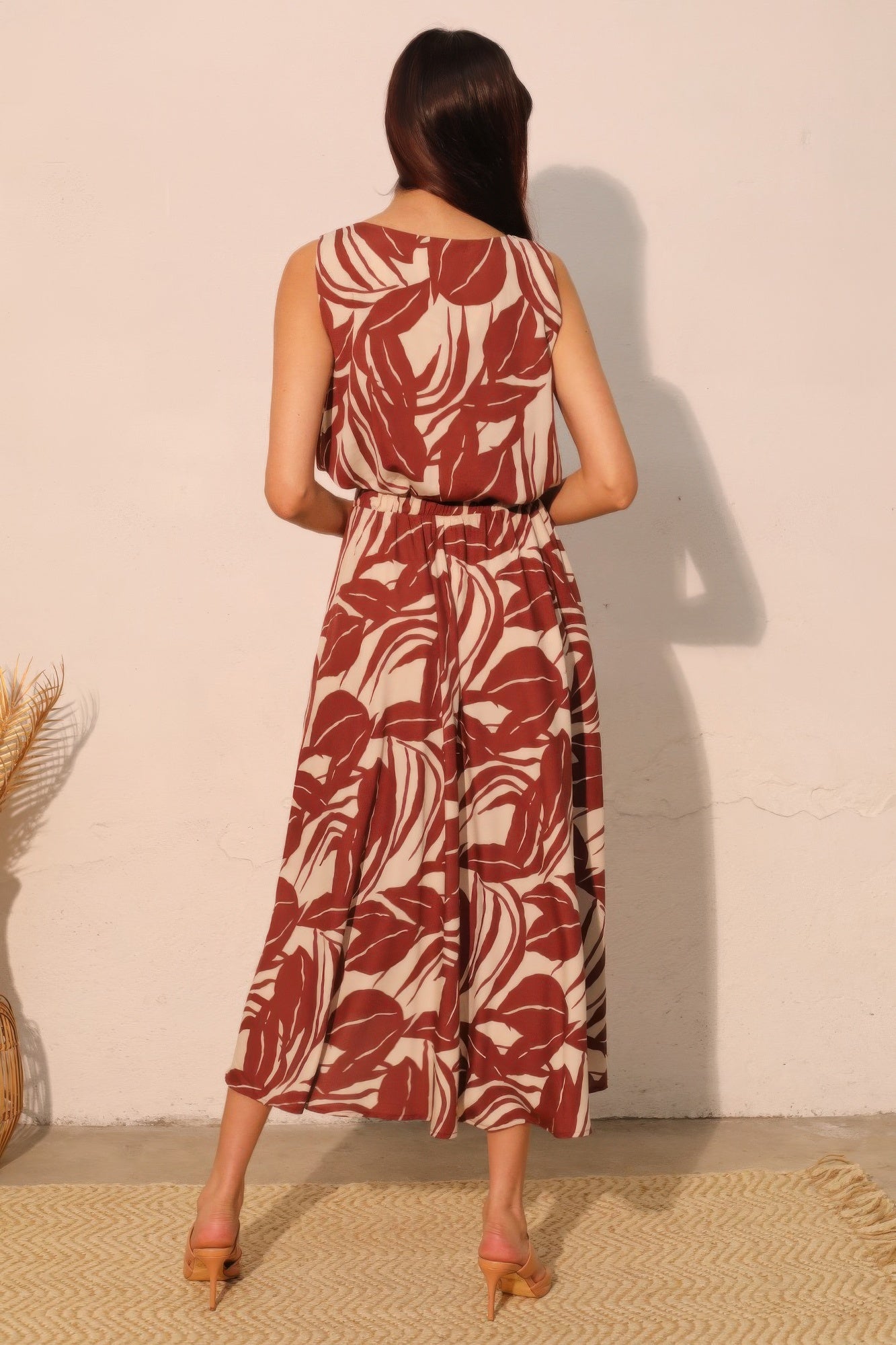 Lucca Leaf Midi Swing Skirt