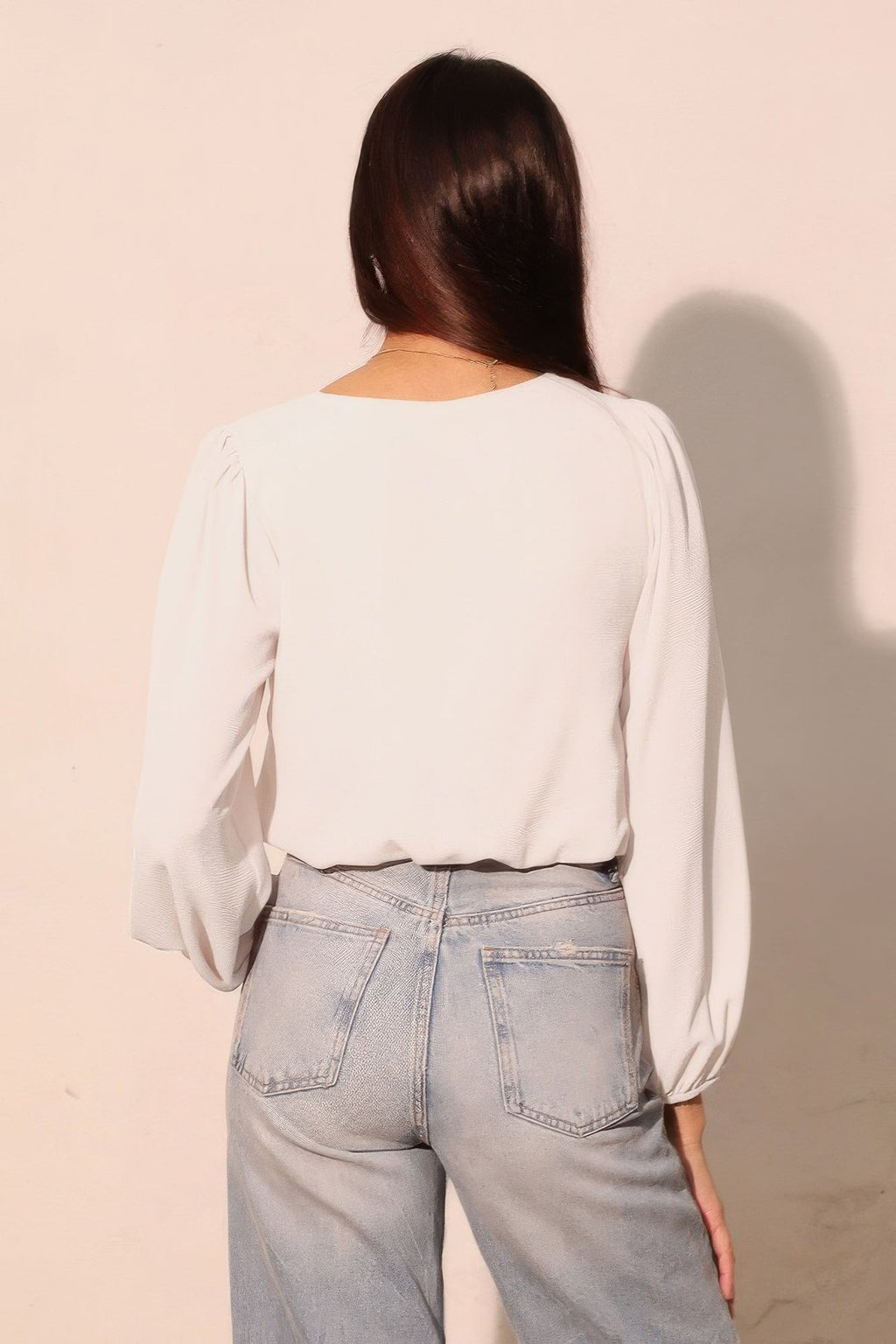 Textured Solid Long Sleeve Crop Top