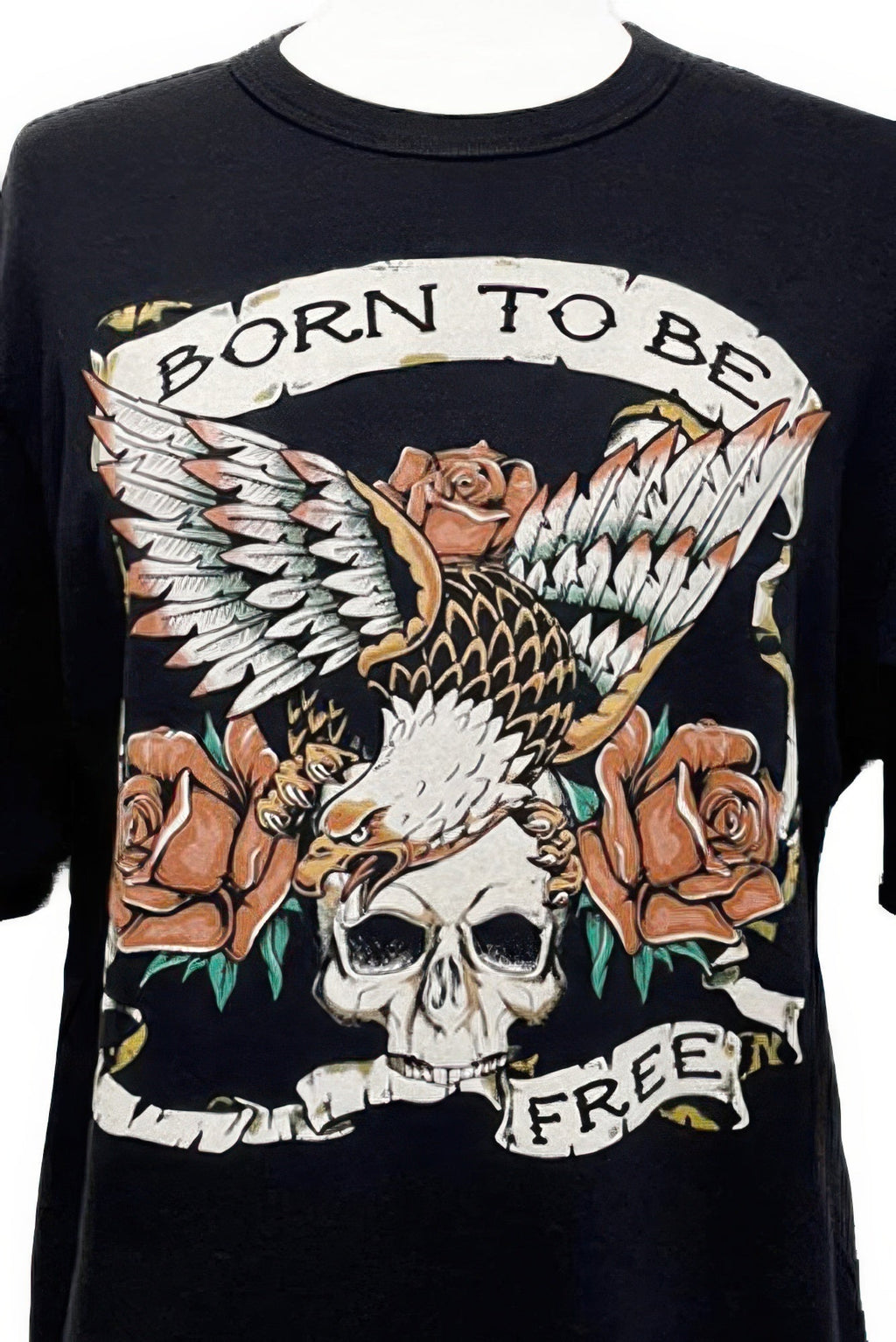 Born To Be Free Skull Graphic Cotton Boxy Top