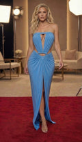 Plunging Neckline Effect Maxi Dress