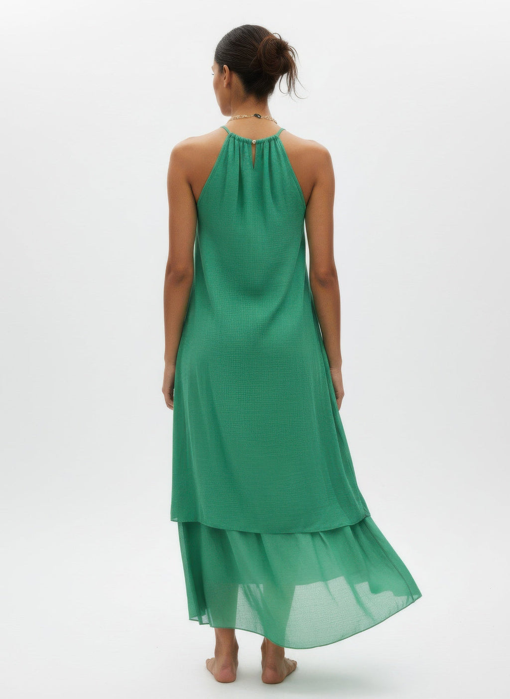 Solid Color Sleeveless Dress