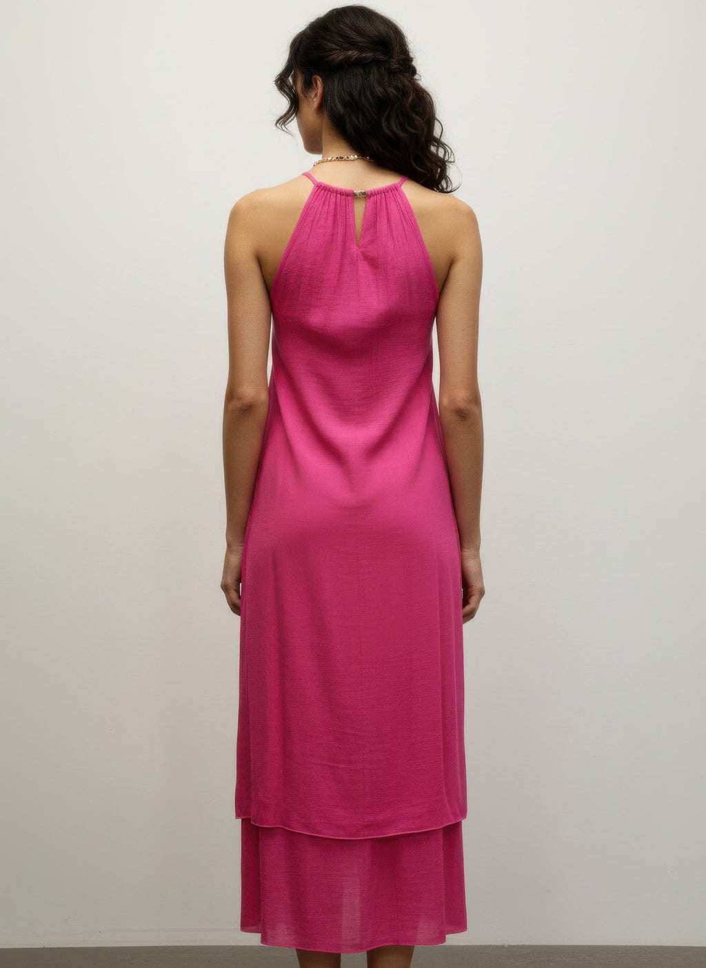 Solid Color Sleeveless Dress