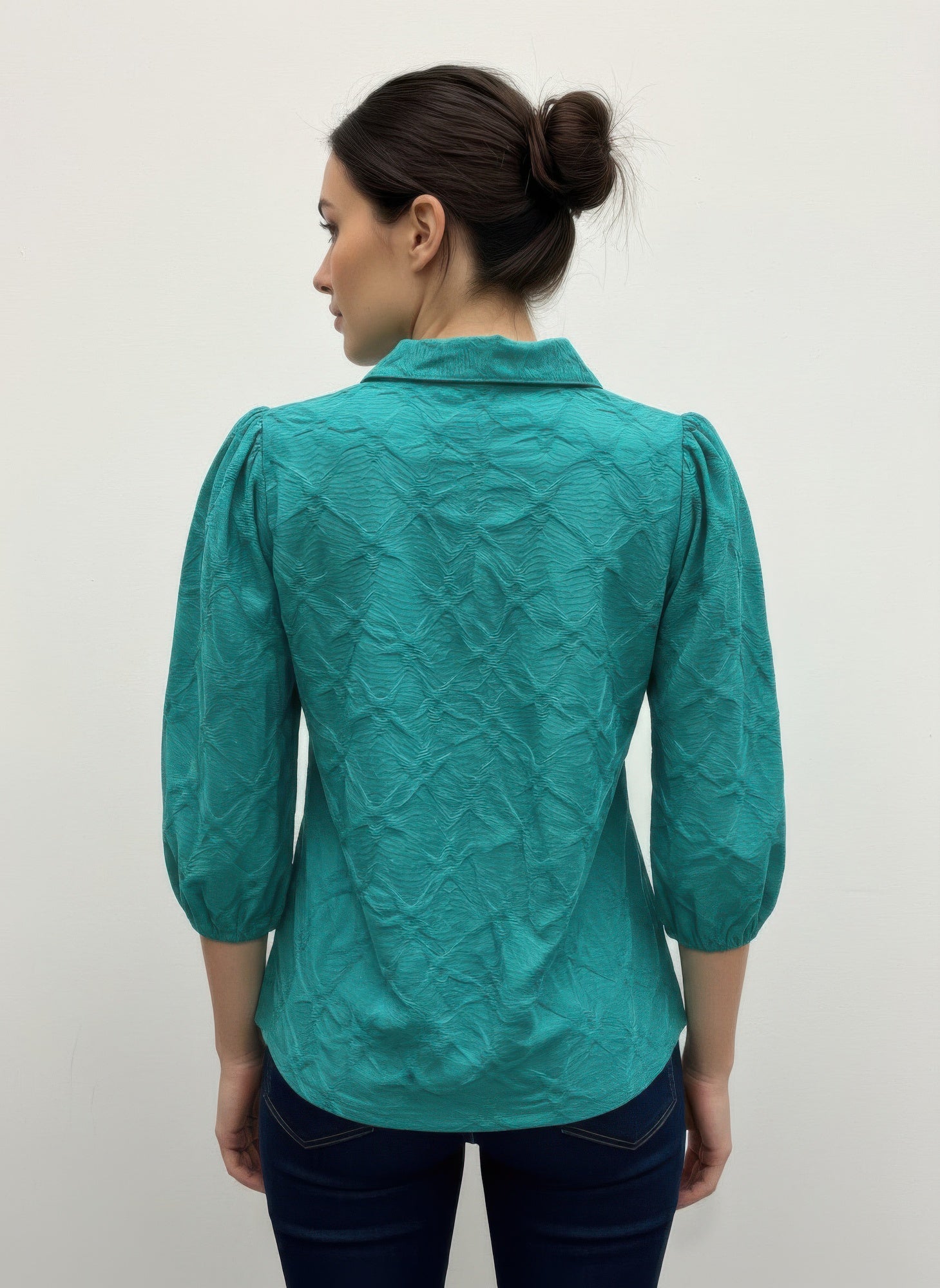 Solid Color 3/4 Sleeve Blouse