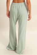 Acid Wash French Terry Wide-leg Pants