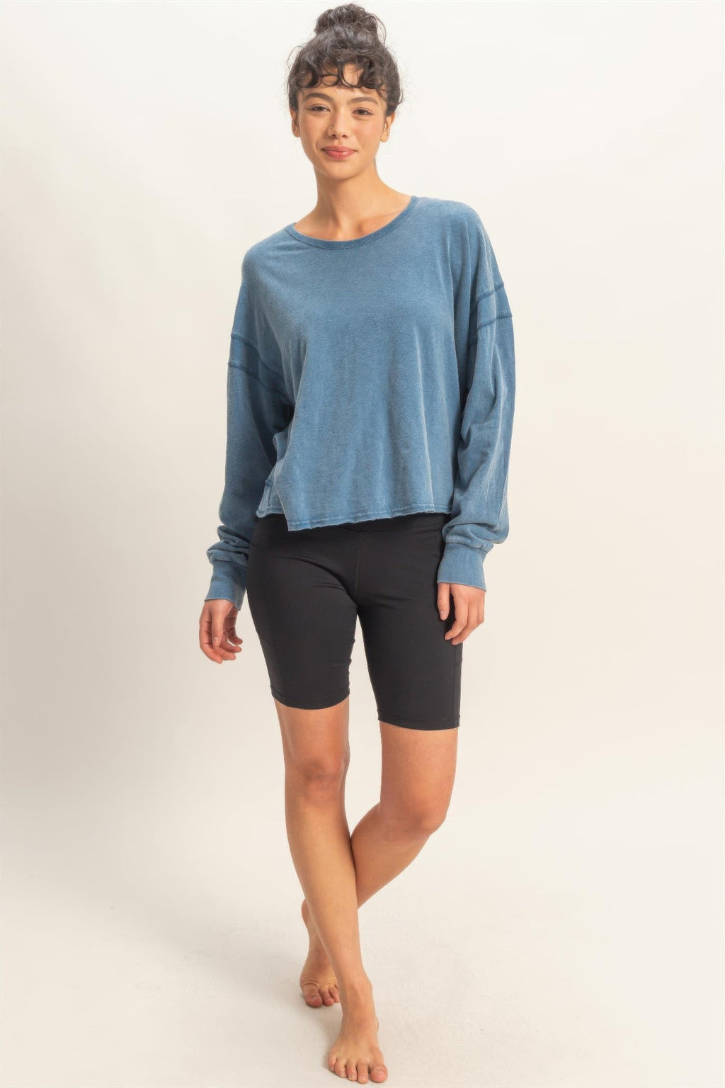 Cross Detail Open Back Long-sleeve Top