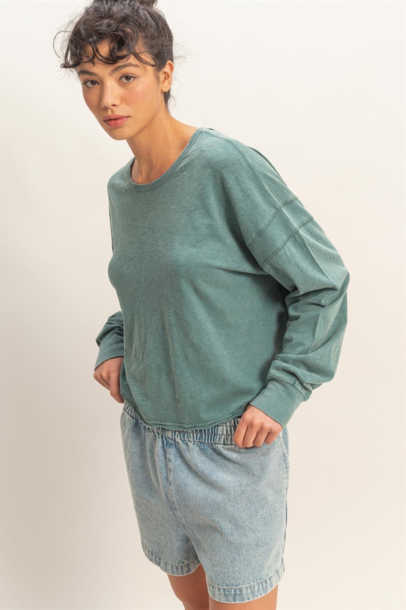 Cross Detail Open Back Long-sleeve Top