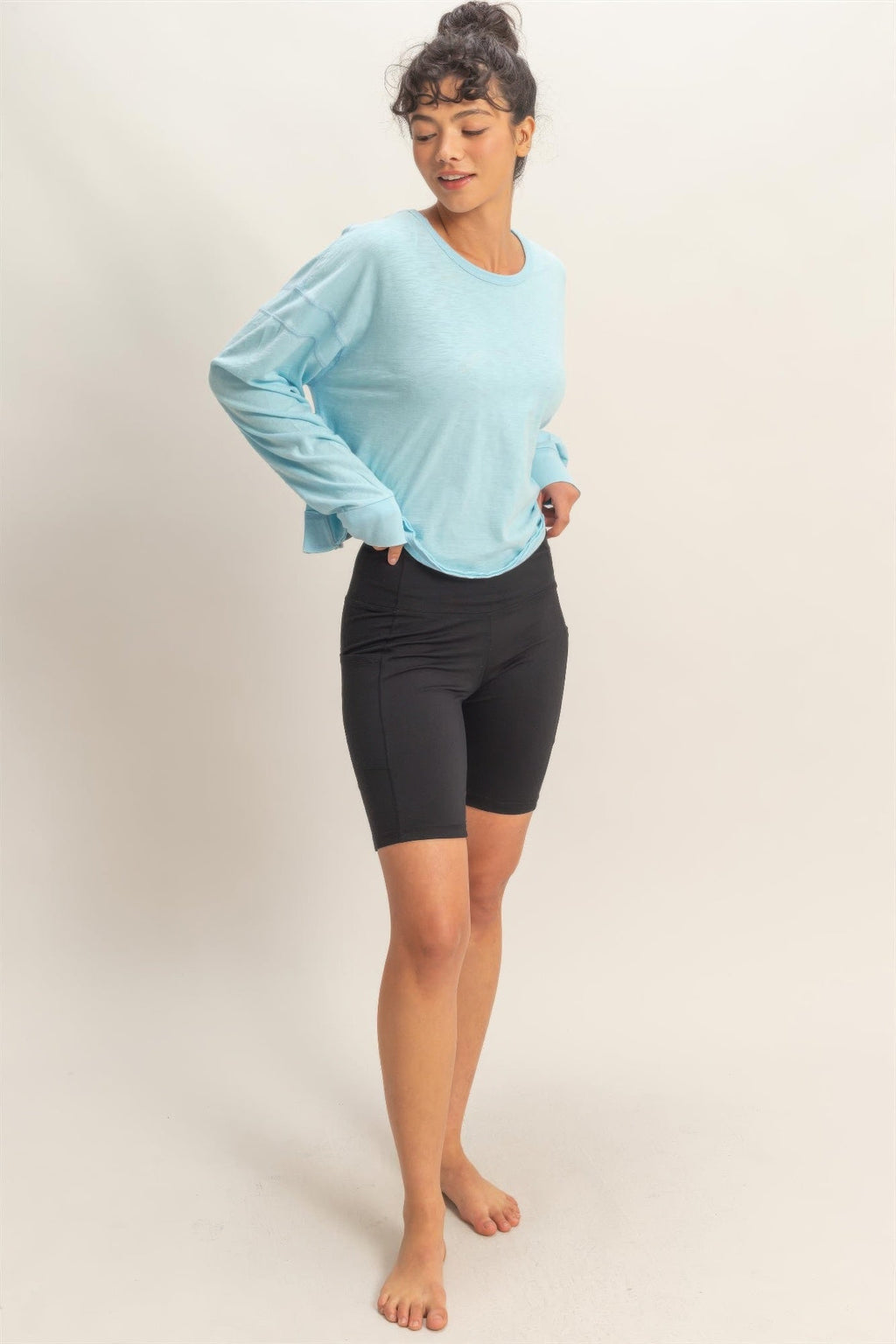 Cross Detail Open Back Long-sleeve Top