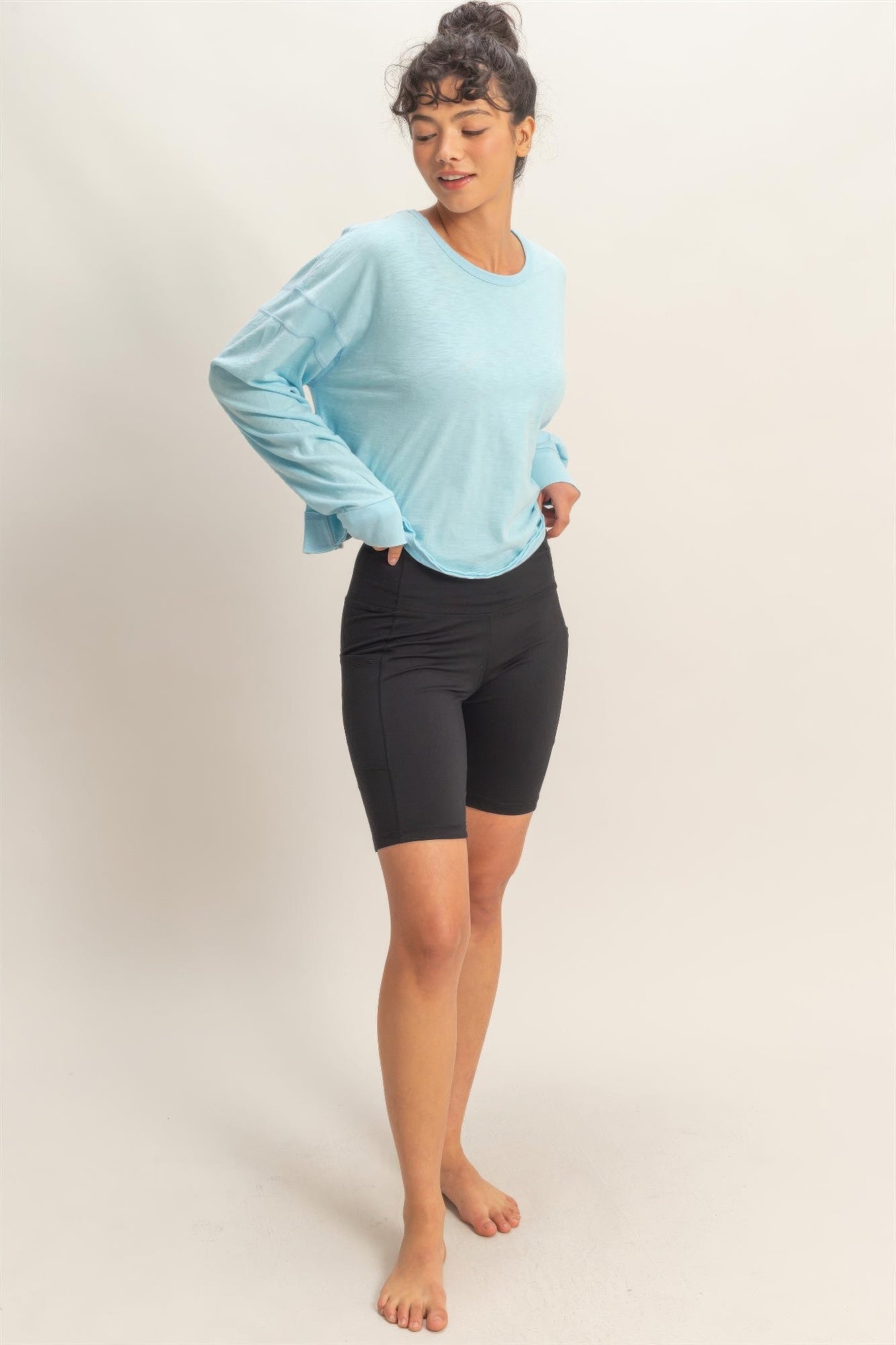 Cross Detail Open Back Long-sleeve Top