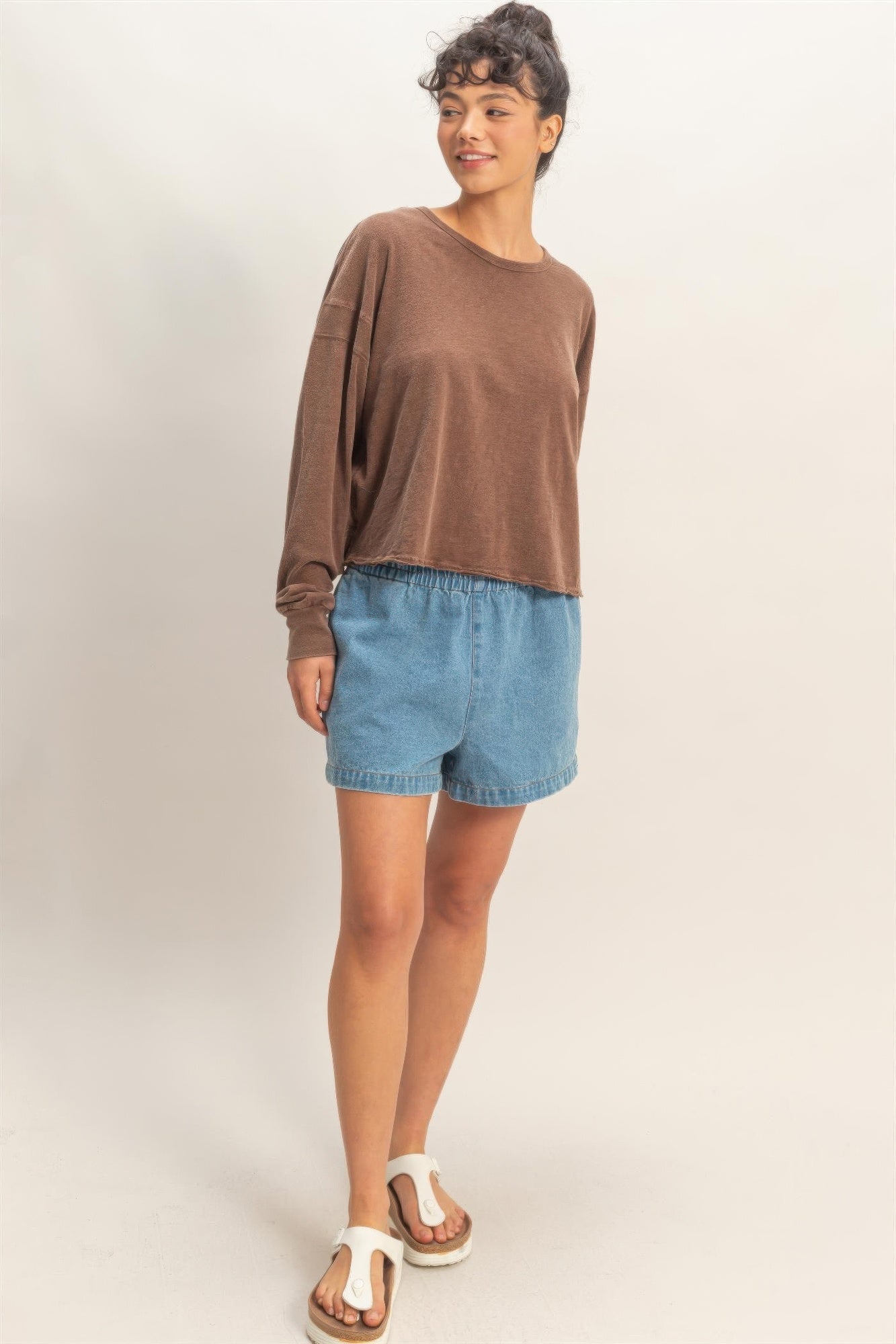 Cross Detail Open Back Long-sleeve Top
