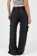 Mineral Wash Wide Leg Cargo Pants