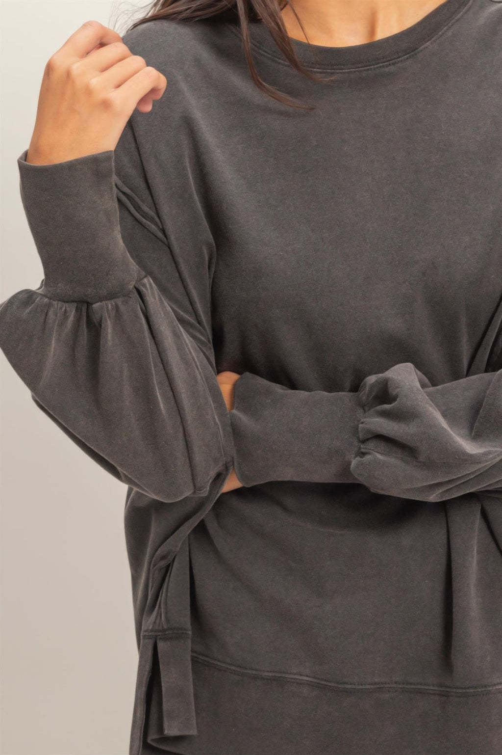 Oversized Seam Detail Long Sleeve Top