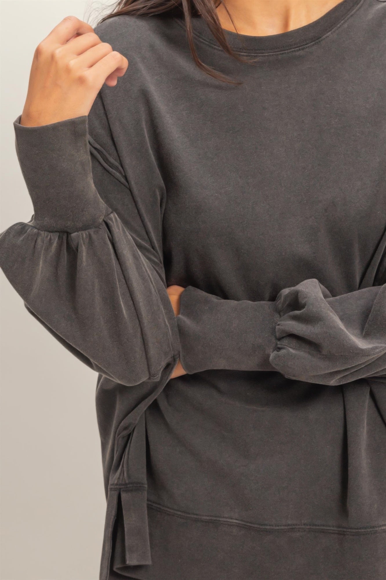 Oversized Seam Detail Long Sleeve Top