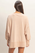 Oversized Seam Detail Long Sleeve Top
