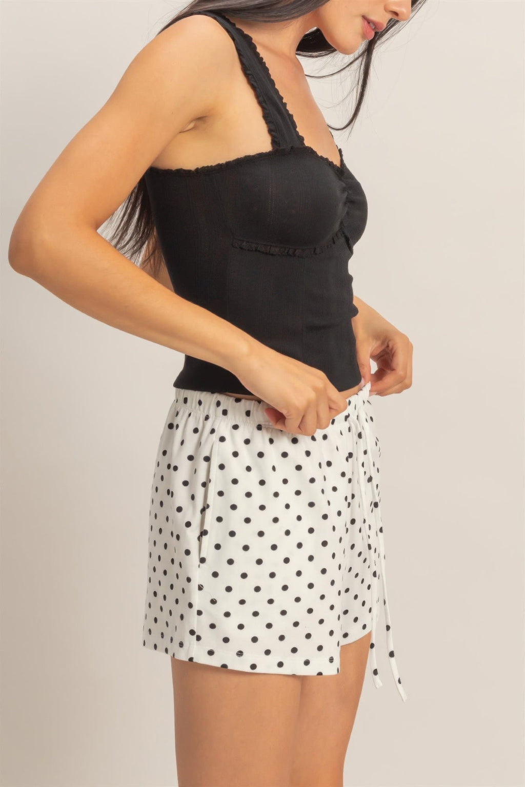 Polka Dot Drawstring Shorts