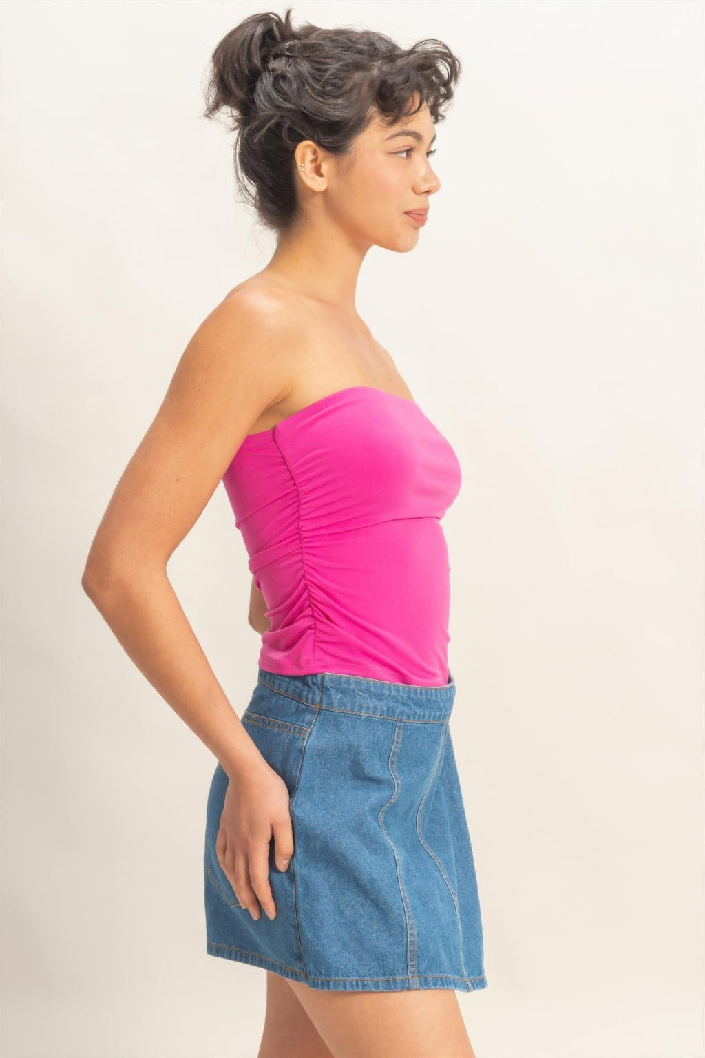 Ruched Bandeau Tube Top