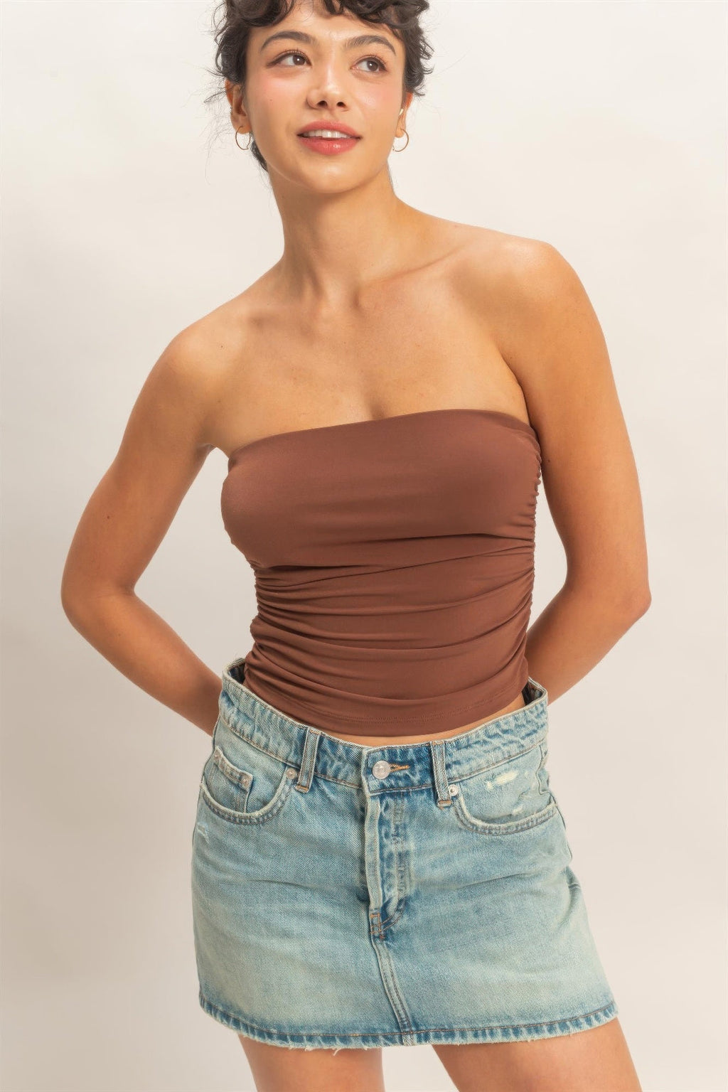 Ruched Bandeau Tube Top