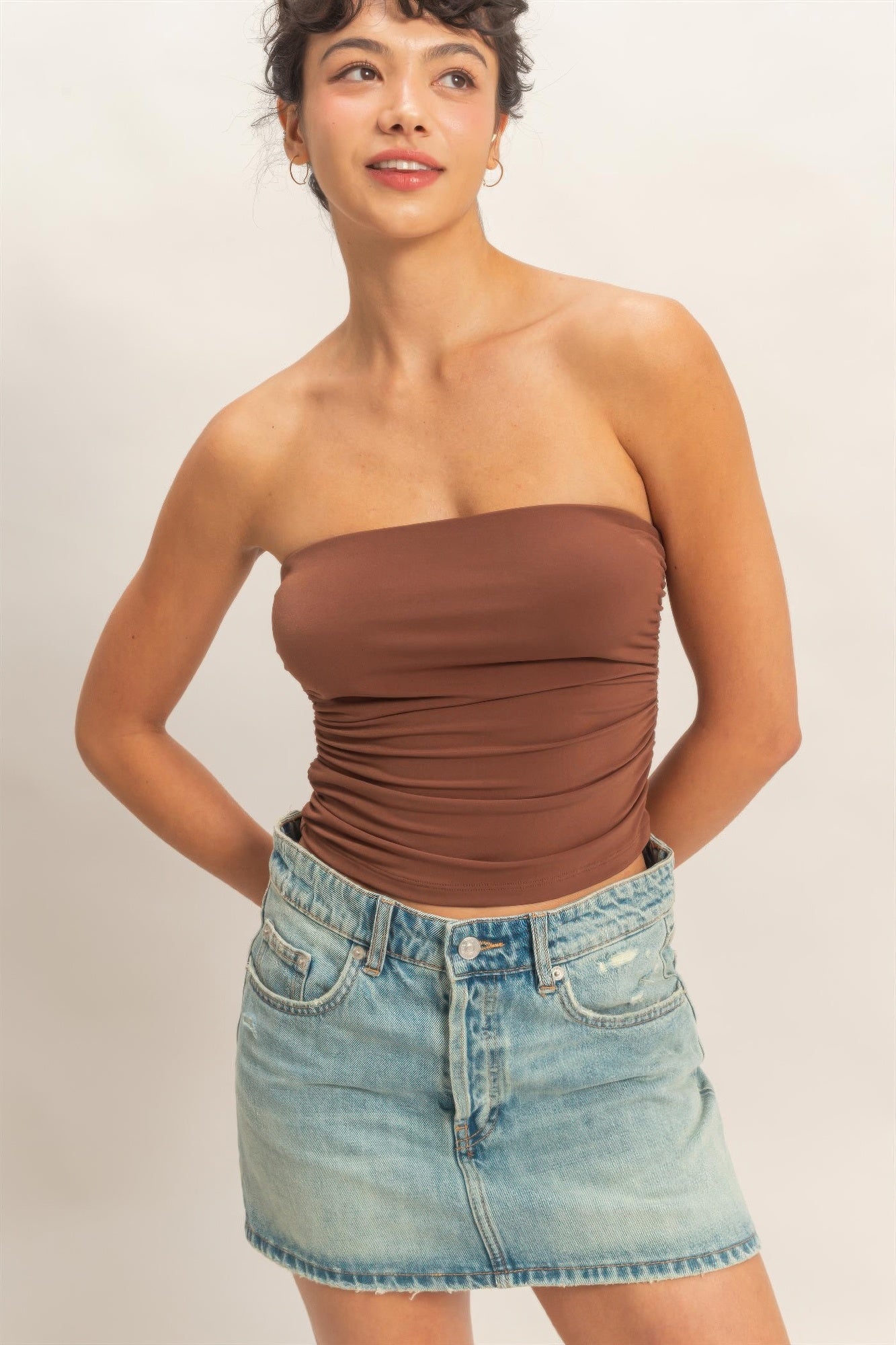 Ruched Bandeau Tube Top