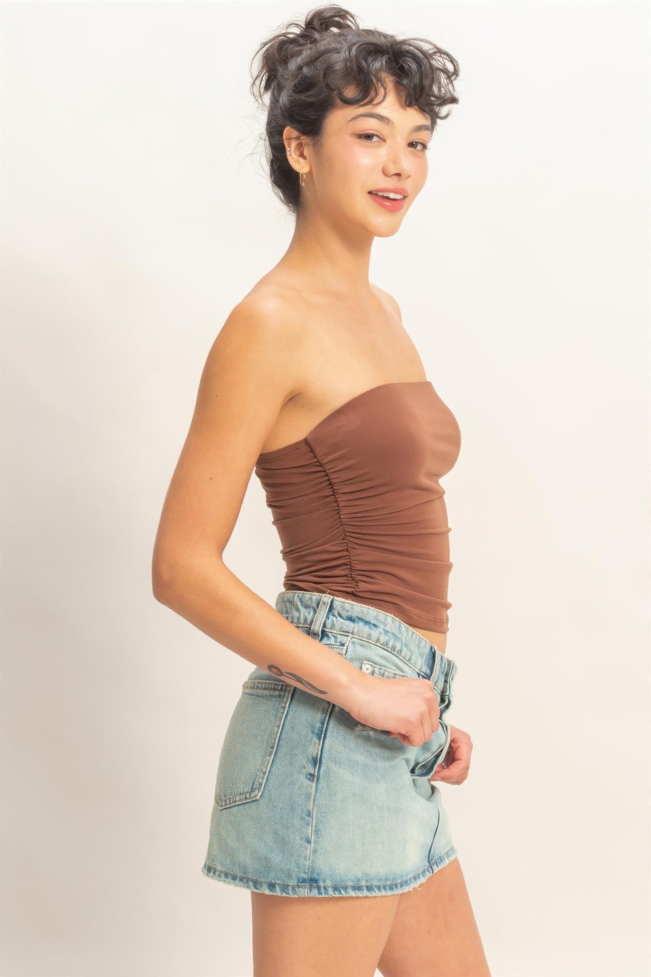 Ruched Bandeau Tube Top
