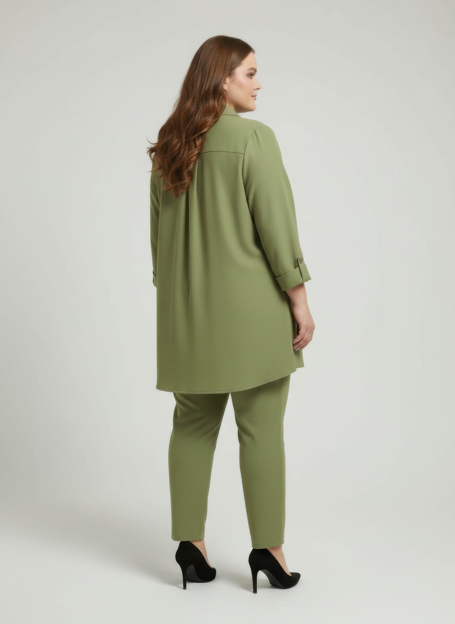 Blush Utility Button Front Roll Sleeve Blouse