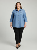 Sand Utility Button Front Shirt Tunic