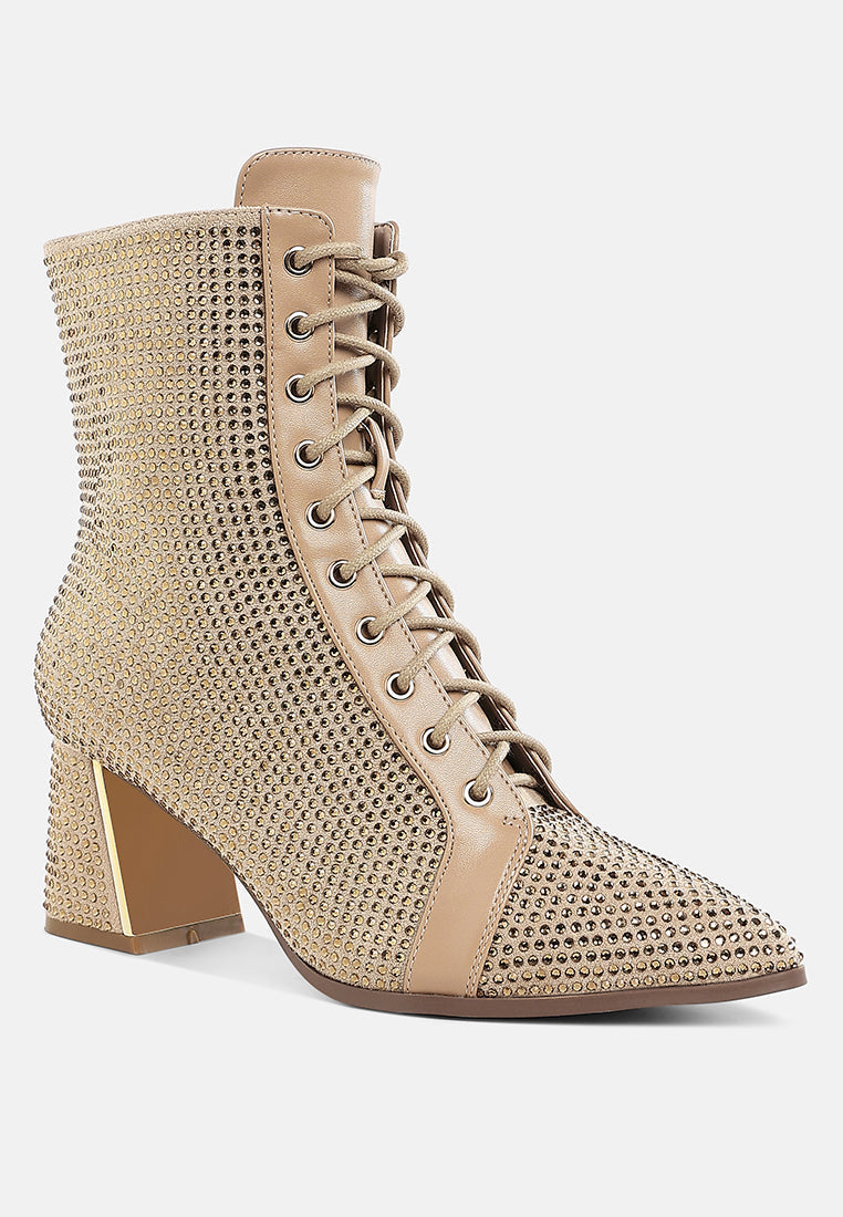 Calla Rhinestone Embellished Ankle Boots