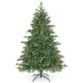 6/7/8 Feet Christmas Tree with Warm White LED Lights and Pine Cones-6 ft