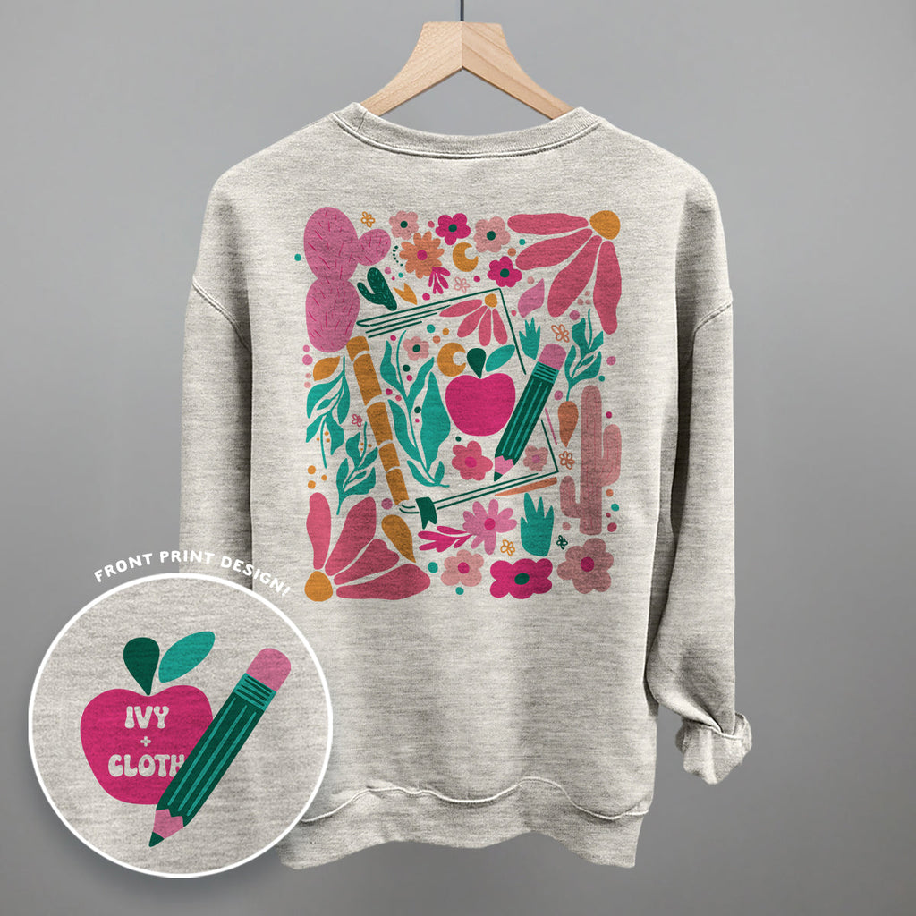 Abstract Floral Teacher Doodle (Back Print)