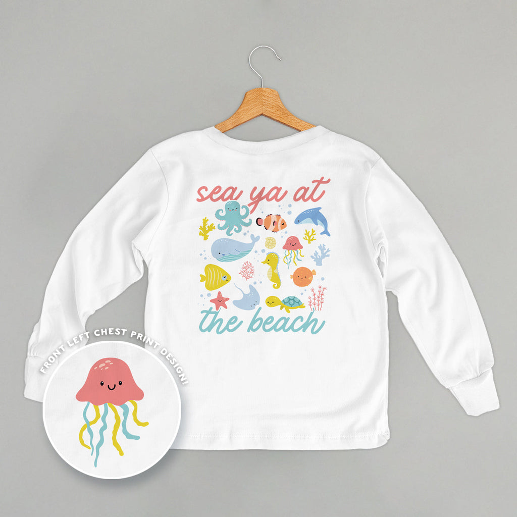Sea Ya At The Beach Doodles (Kids Back Print)
